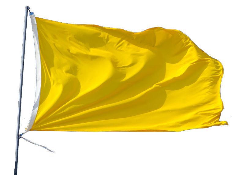 photograph of a yellow caution flag in the breeze