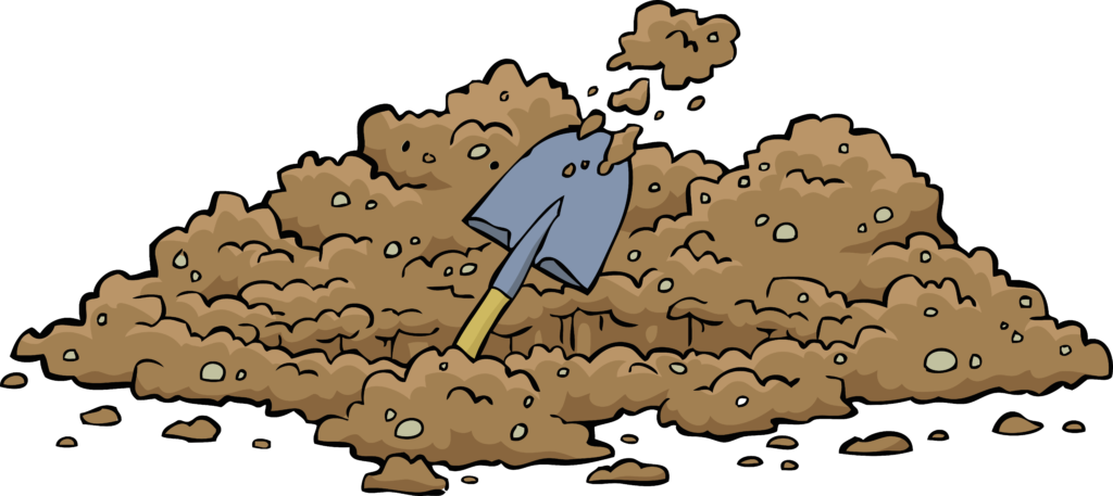 cartoon image of someone digging a hole