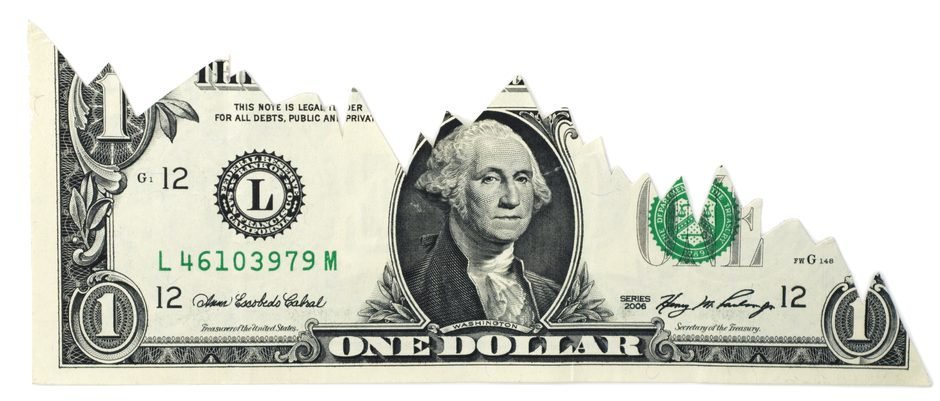 graphic illustration of decling US dollar