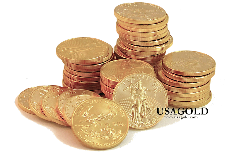 photo of a pile of American gold eagles