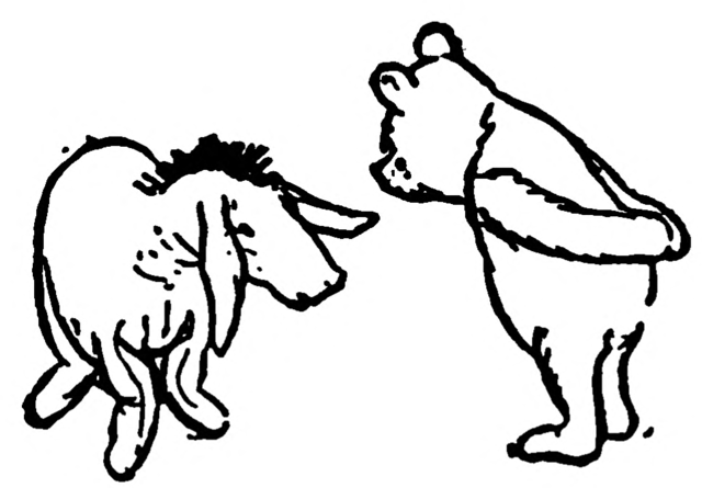 original eeyore and winnie image from Milne's classic first edition 1926