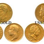 Various French 40 franc gold coins