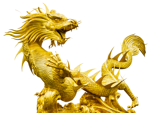 graphic image of giant golden dragon
