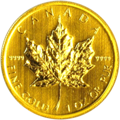 Gold Canadian Maple Leaf Coin
