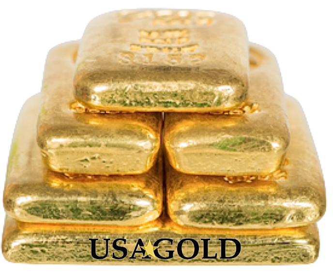 photo showing a stack of gold kilo bars