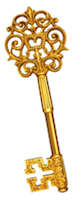 graphic image of old gold key, elaborate skeleton key