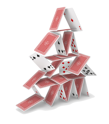 graphic image collapsing house of cards