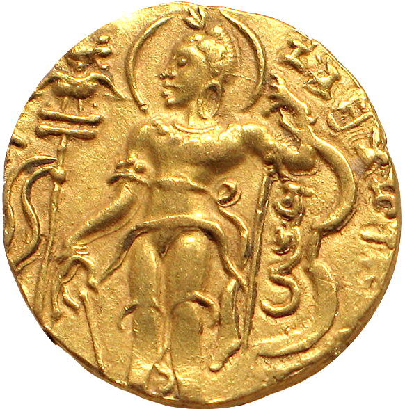 Photo image of antique, historic India gold rupee