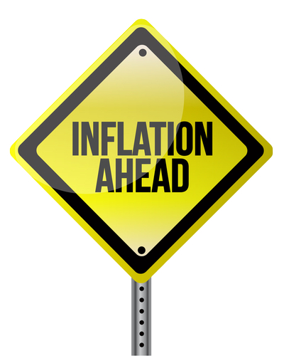 graphic image inflation ahead sign