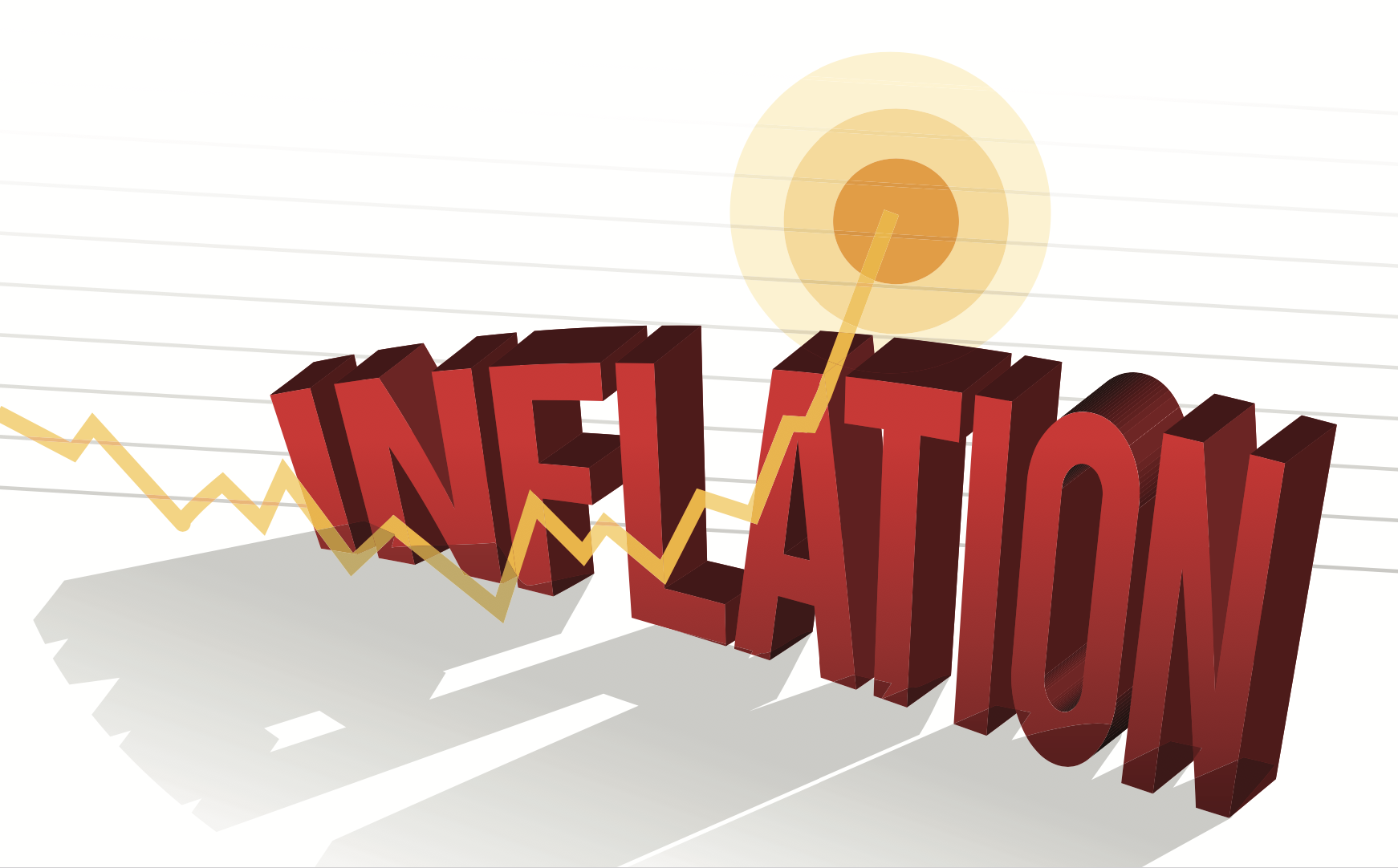 graphic image displaying rising inflation vector