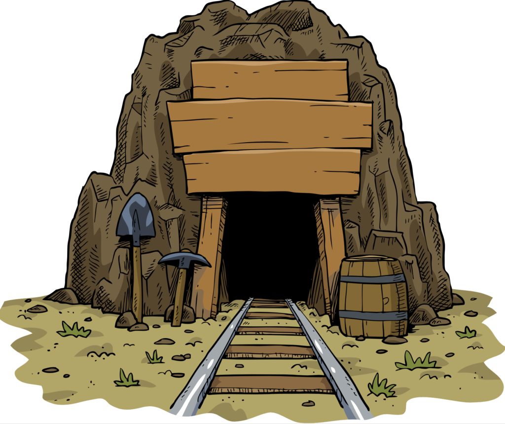 illustration of a mine entrance