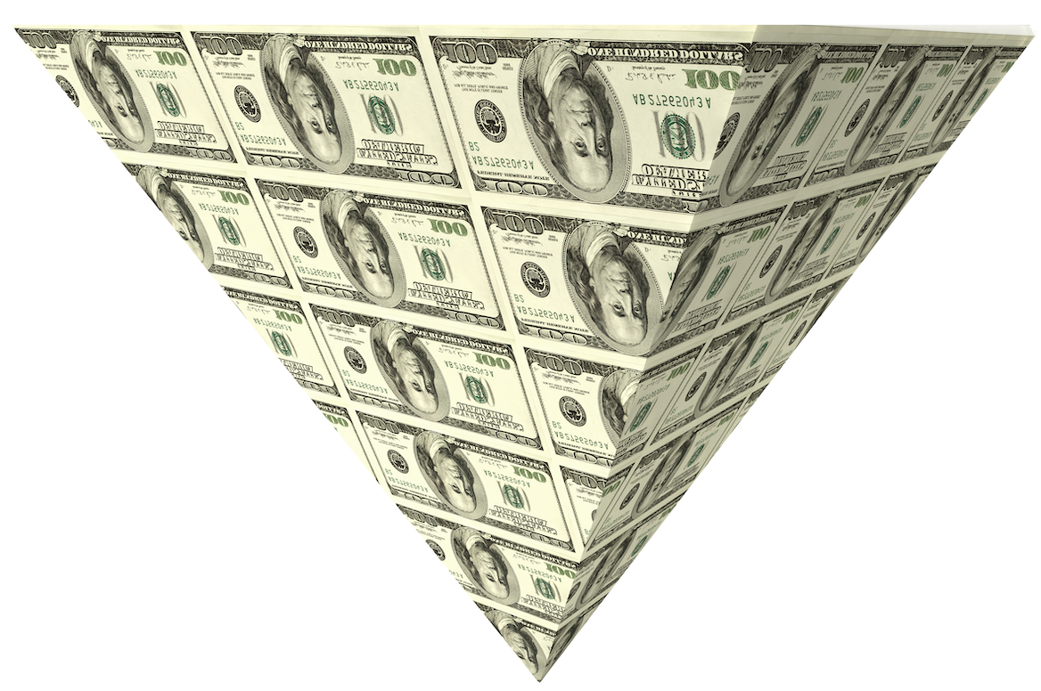 graphic image of an inverted dollar pyramid
