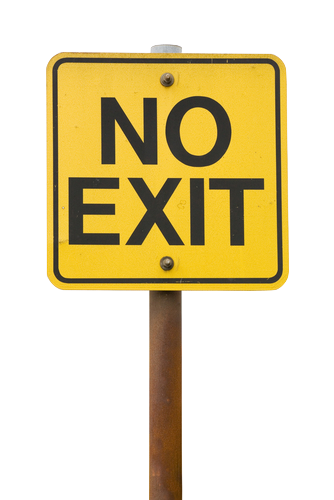 graphic image of a no exit sign