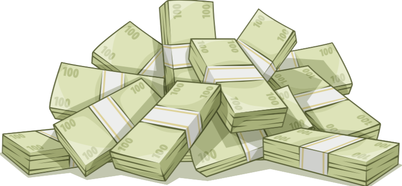 graphic image of a pile of green money