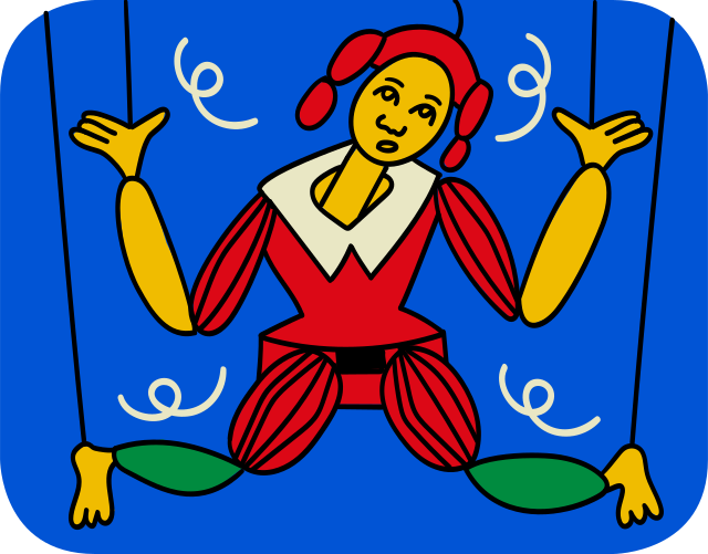 illustration of a puppet with strings