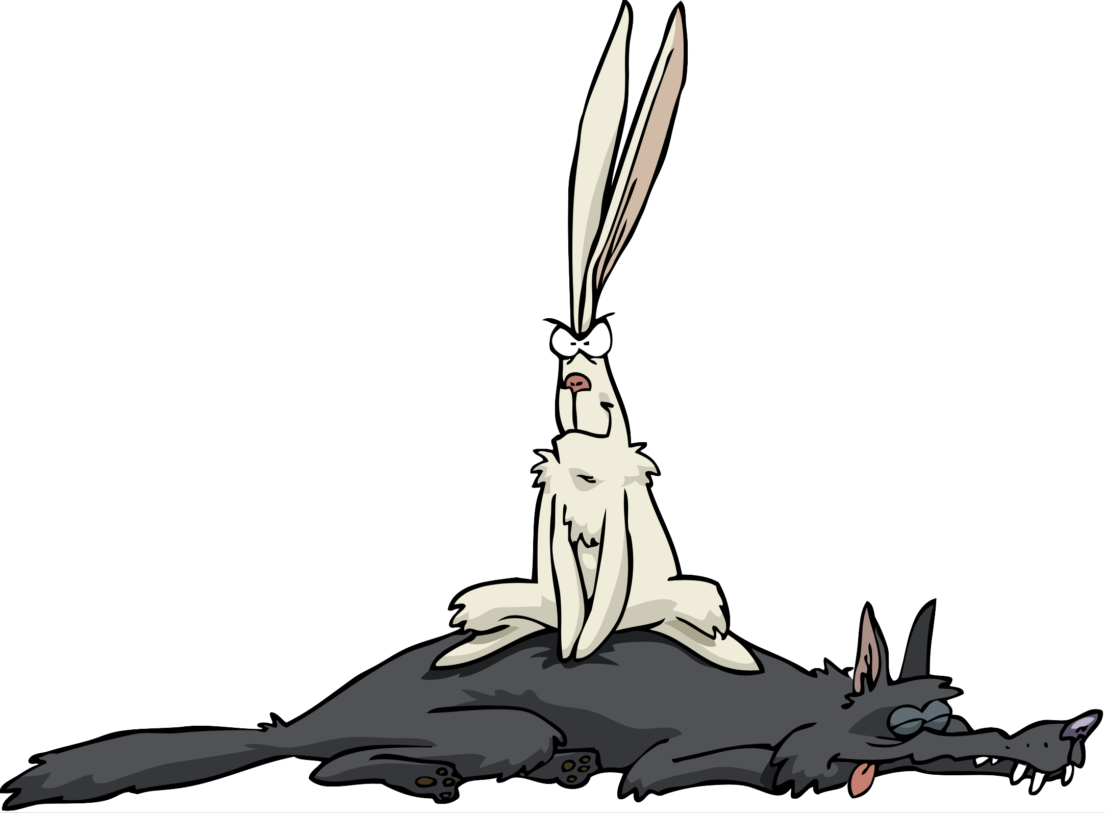 cartoon illustration of steady winds the race rabbit vs wolf
