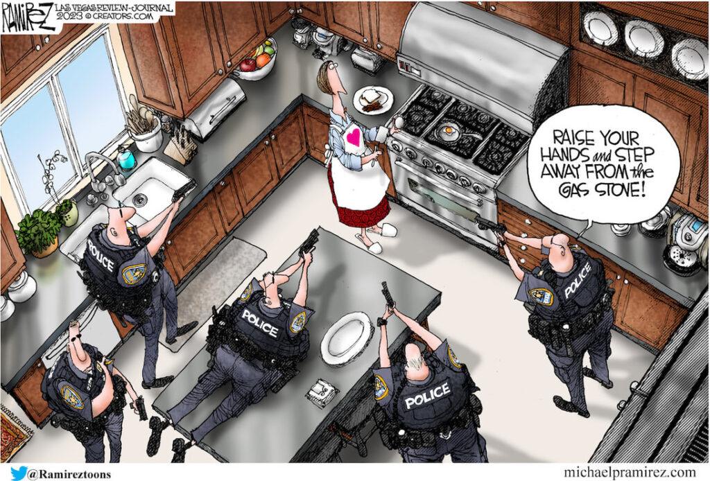 ramirez cartoon on SWAT team seizure of a gas stove