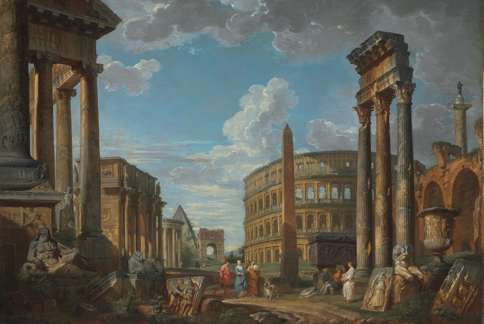 painting of Roman ruins by Giovanni Panini