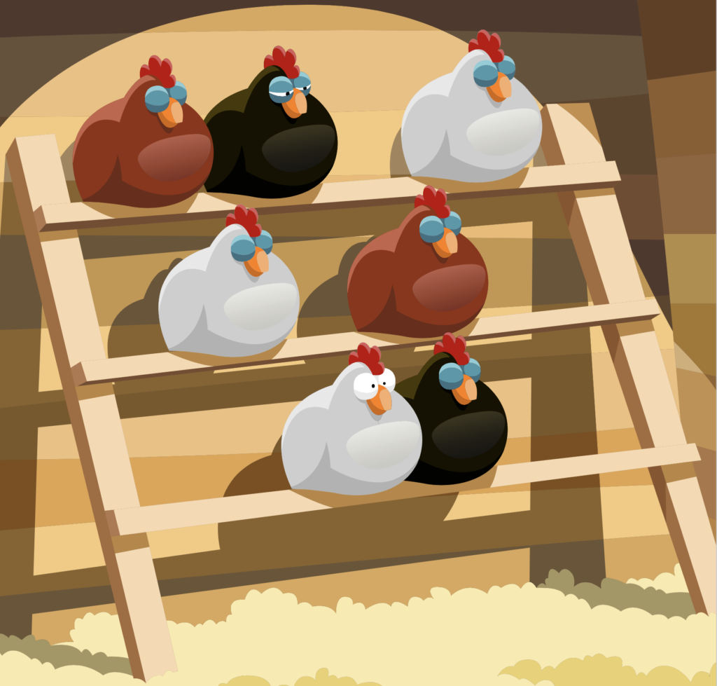 graphic image of chickens coming home to roost