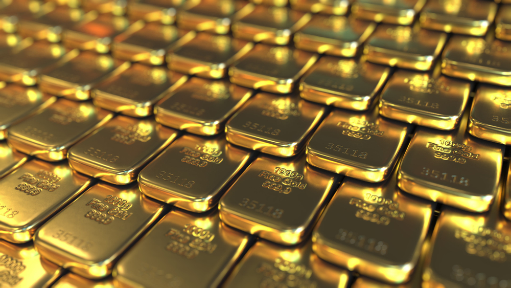 photo of gold bars in rows