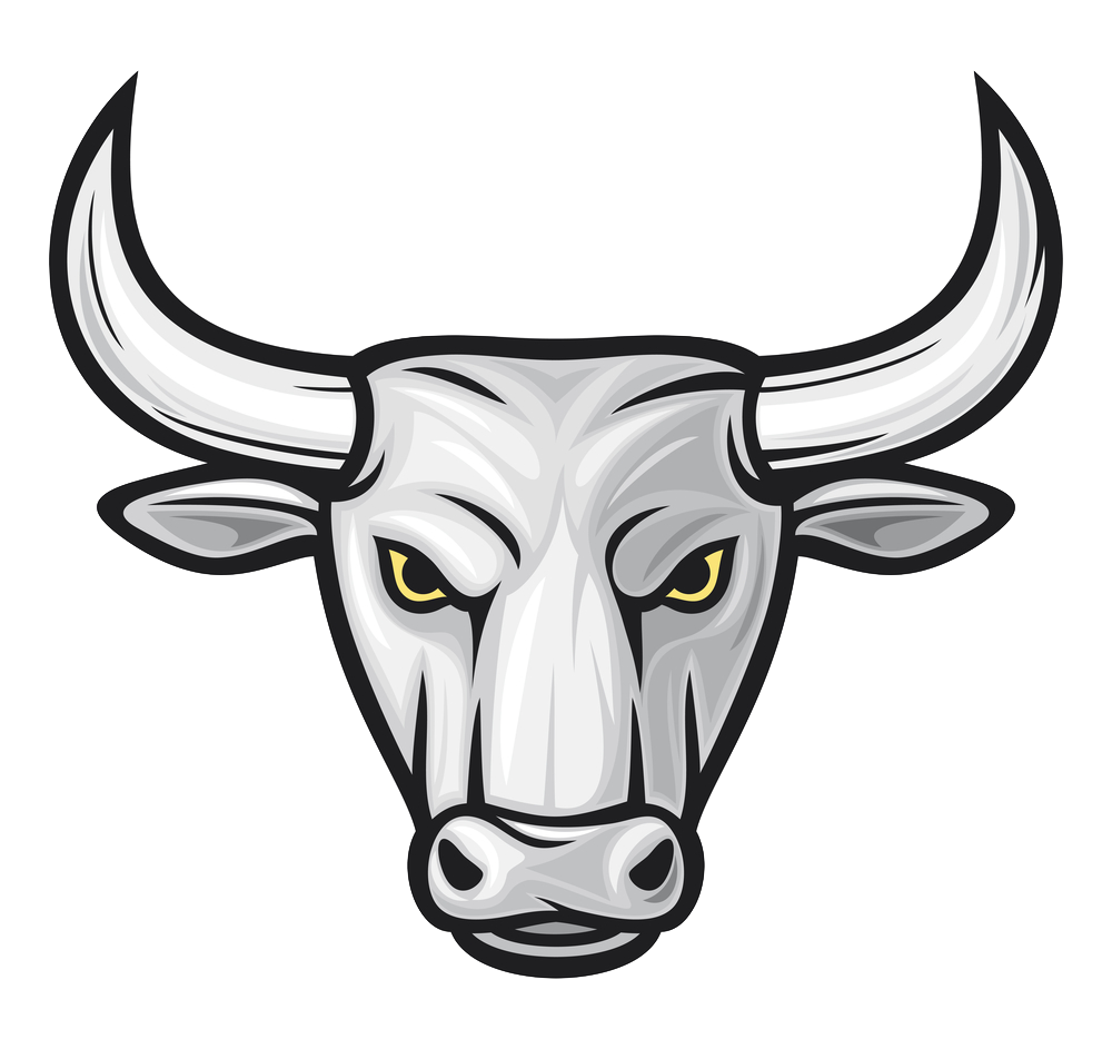 graphic representation of an angry silver bull