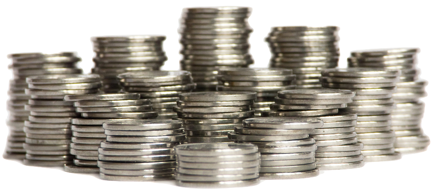 photo of stacks of silver coins