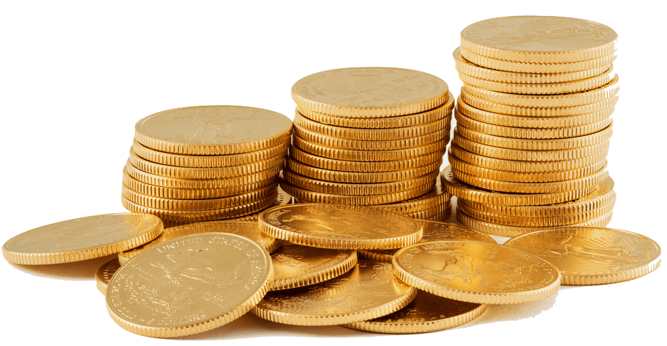 photo image of stack of American gold eagle coins