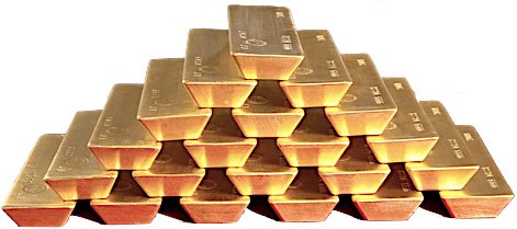 photos of stack of gold bars