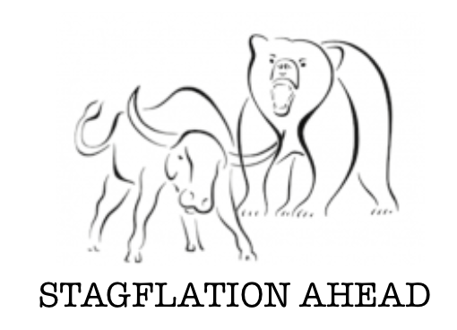 graphic image of a bull and bear with the words 'stagflation ahead'