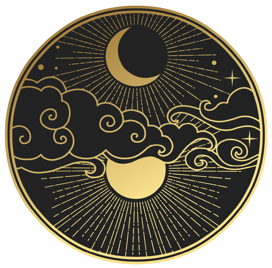 graphic image showing sun moon cycle - icon