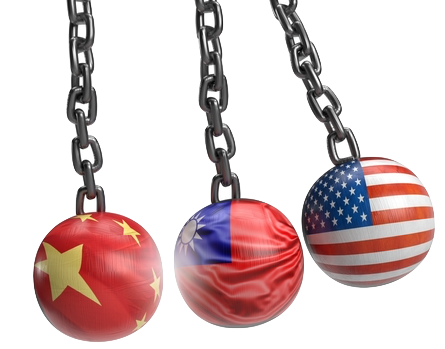 graphic of swing wrecking balls Taiwan China US